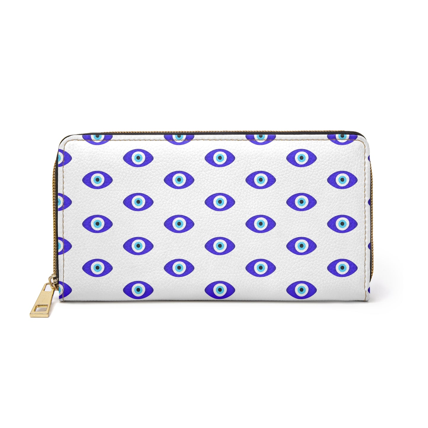 Ivory White "Protect Your Energy" Evil Eye Pattern Wallet