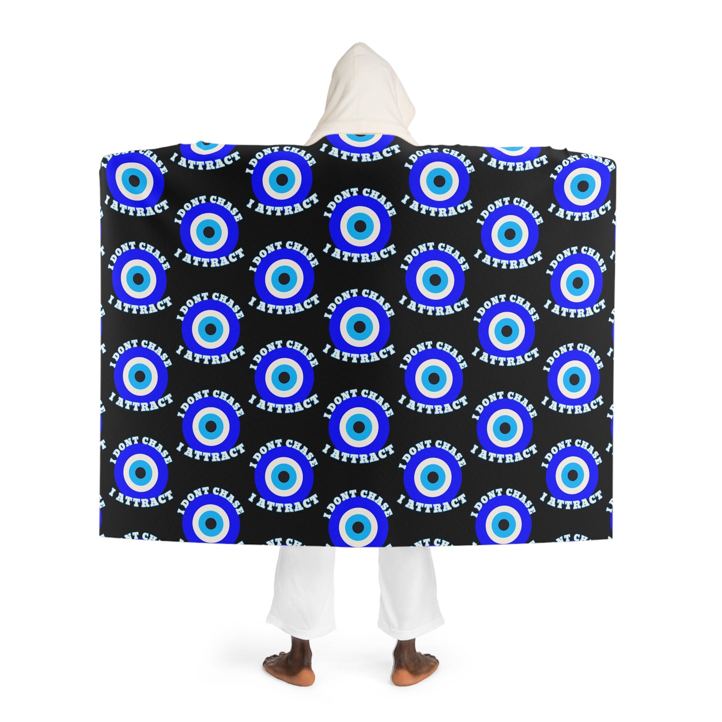 Hooded Sherpa "I Don't Chase I Attract" Evil Eye Blanket