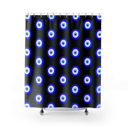 "Protect Your Energy" Back Evil Eye Shower Curtain