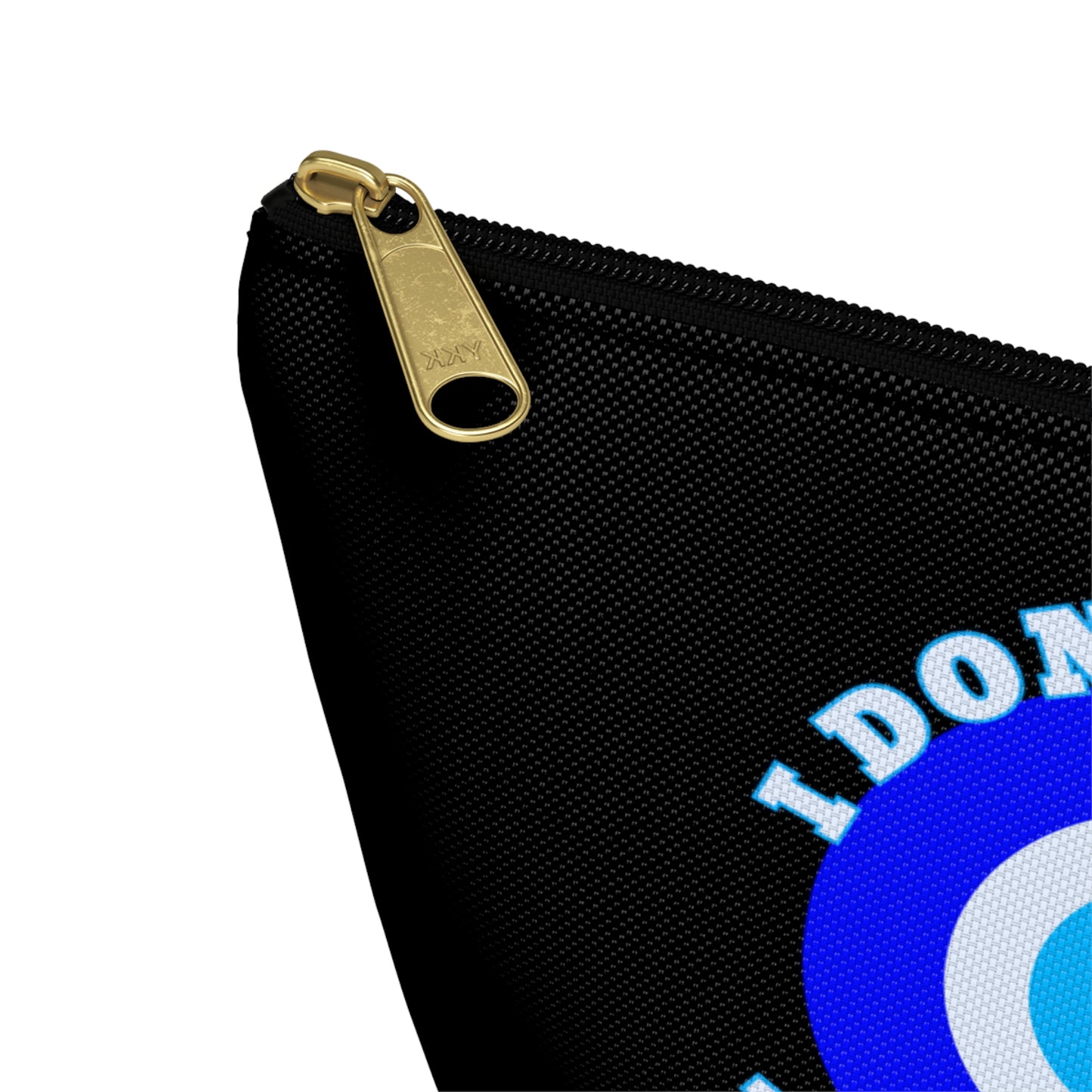 Midnight Black Evil Eye "I Don't Chase I Attract" Sleek T-Bottom Accessory Bag