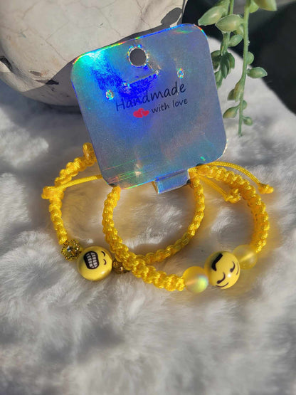 Radiant Yellow Emoji String Bracelets