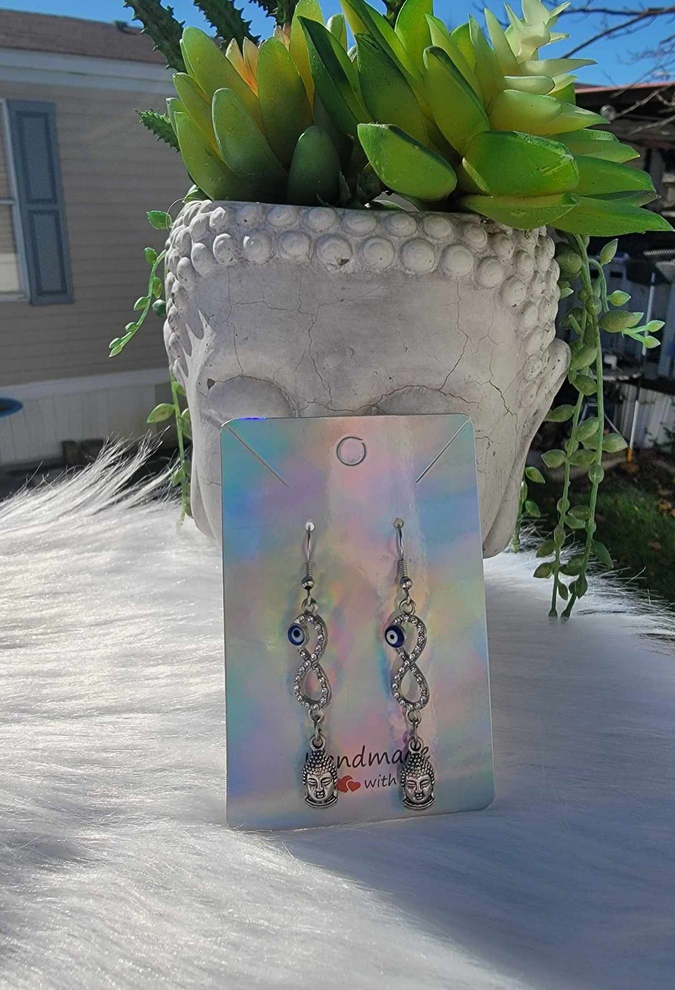 Buddha's Radiant Infinity Earrings