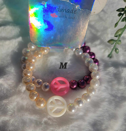 Pearl Harmony Peace Duo Bracelets