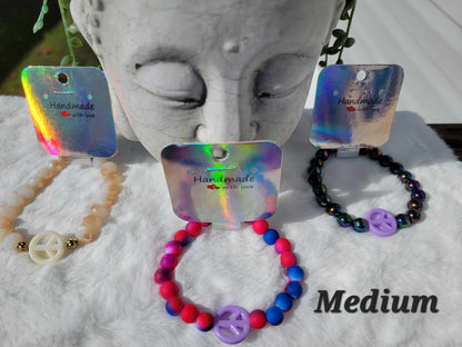 Serene Harmony Peace Sign Bracelet Collection