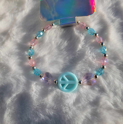 Cotton Candy Peaceful Heart Bracelet