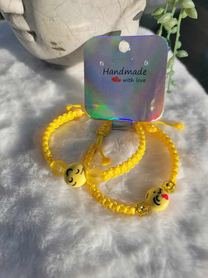 Radiant Yellow Emoji String Bracelets