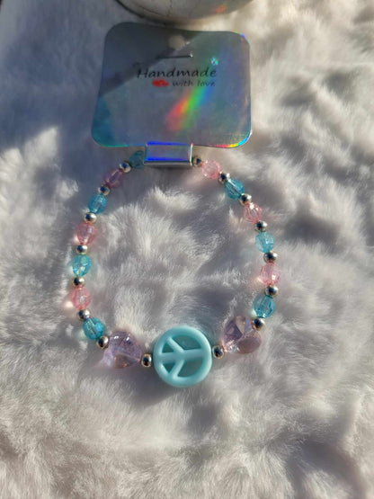 Cotton Candy Peaceful Heart Bracelet