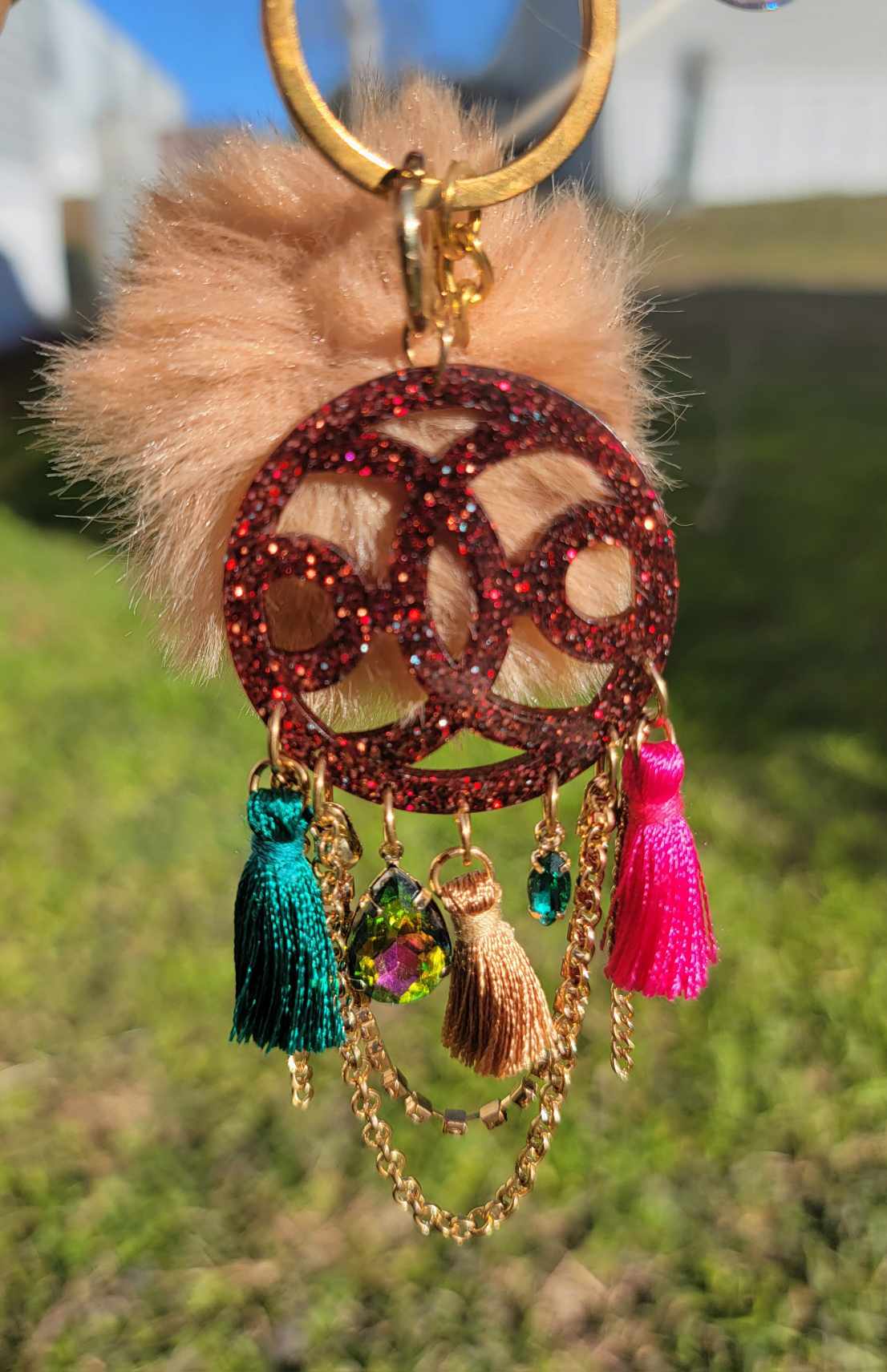 Radiant Rouge Resin Dream Catcher