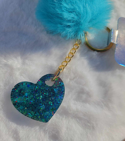 Enchanting Turquoise Heart Keychain