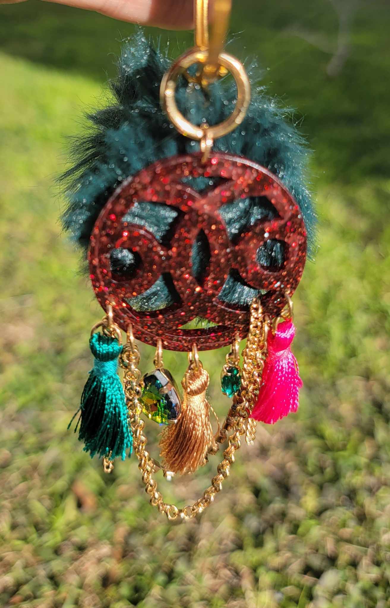 Radiant Rouge Resin Dream Catcher