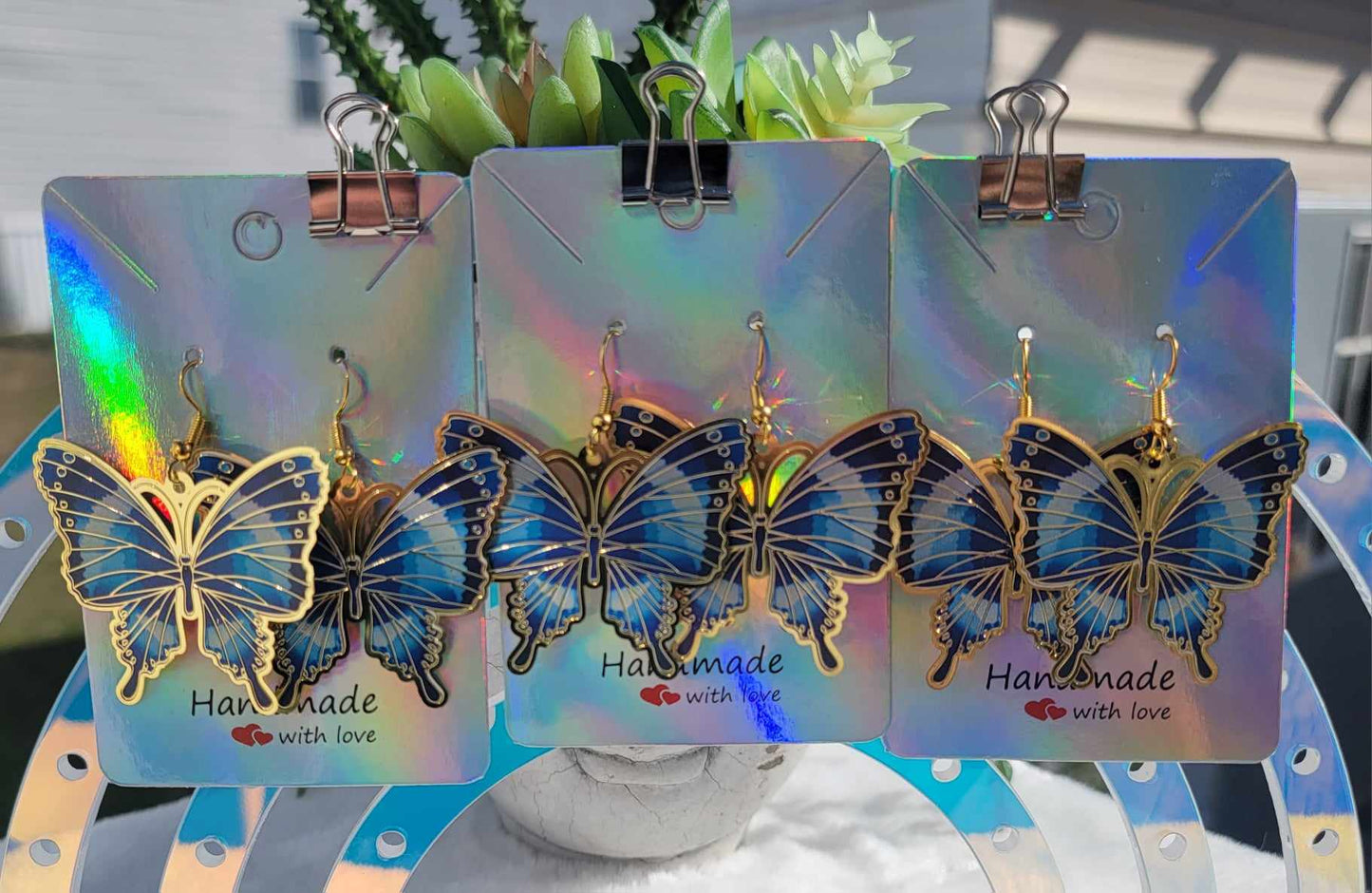 Gold-Edged Azure Butterfly Drops