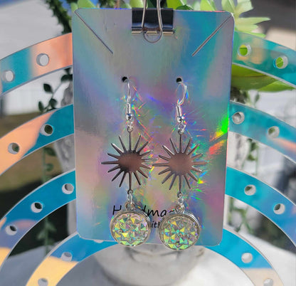 Iridescent Sunburst Shimmer Dangles