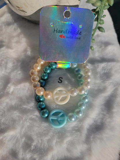 Pearl Harmony Peace Duo Bracelets