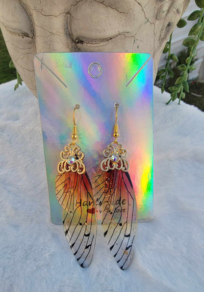 Golden Majestic Fairy Wings Dangles