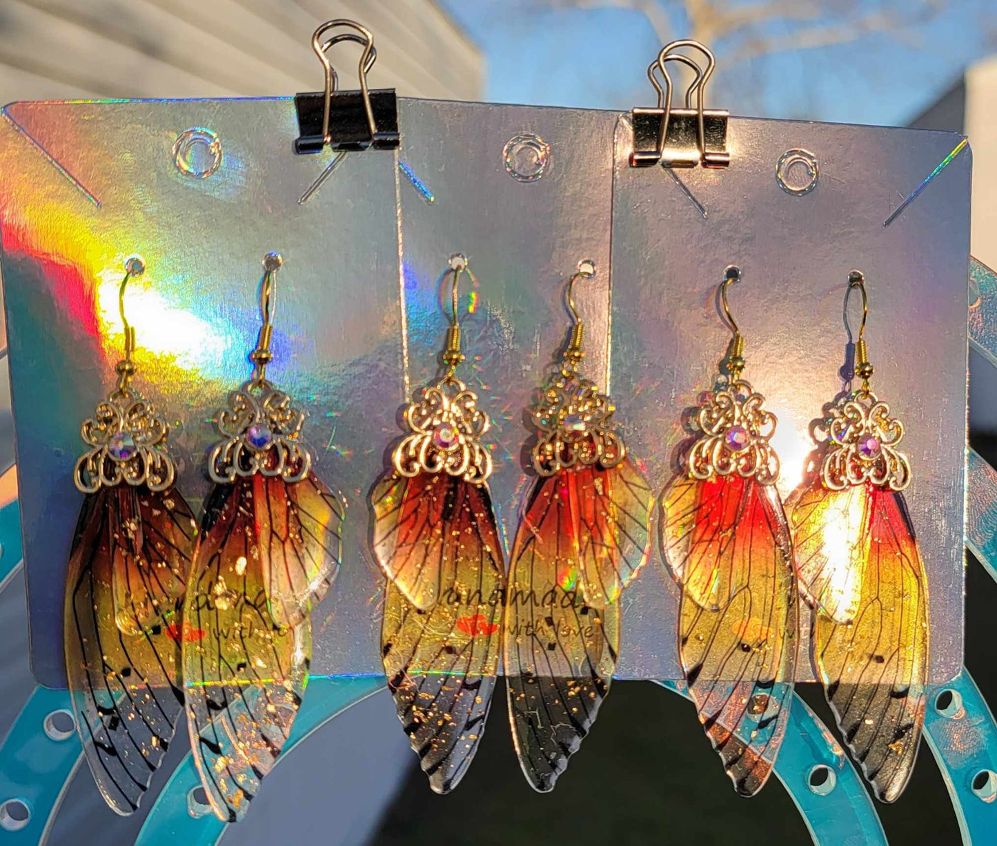 Golden Majestic Fairy Wings Dangles