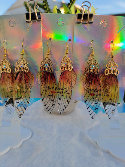 Golden Majestic Fairy Wings Dangles