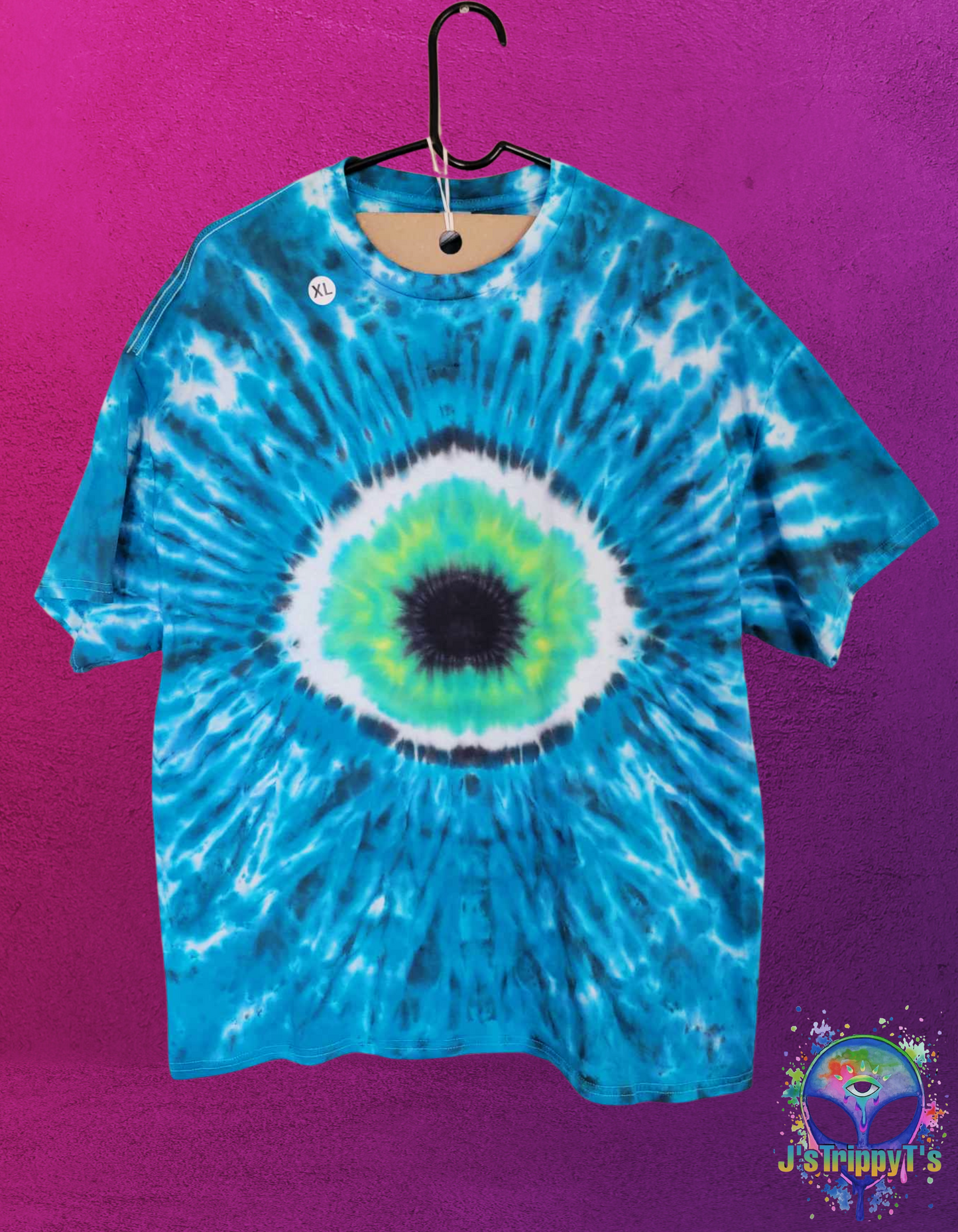 Electric Azure All-Seeing Eye Tie Dye Tee