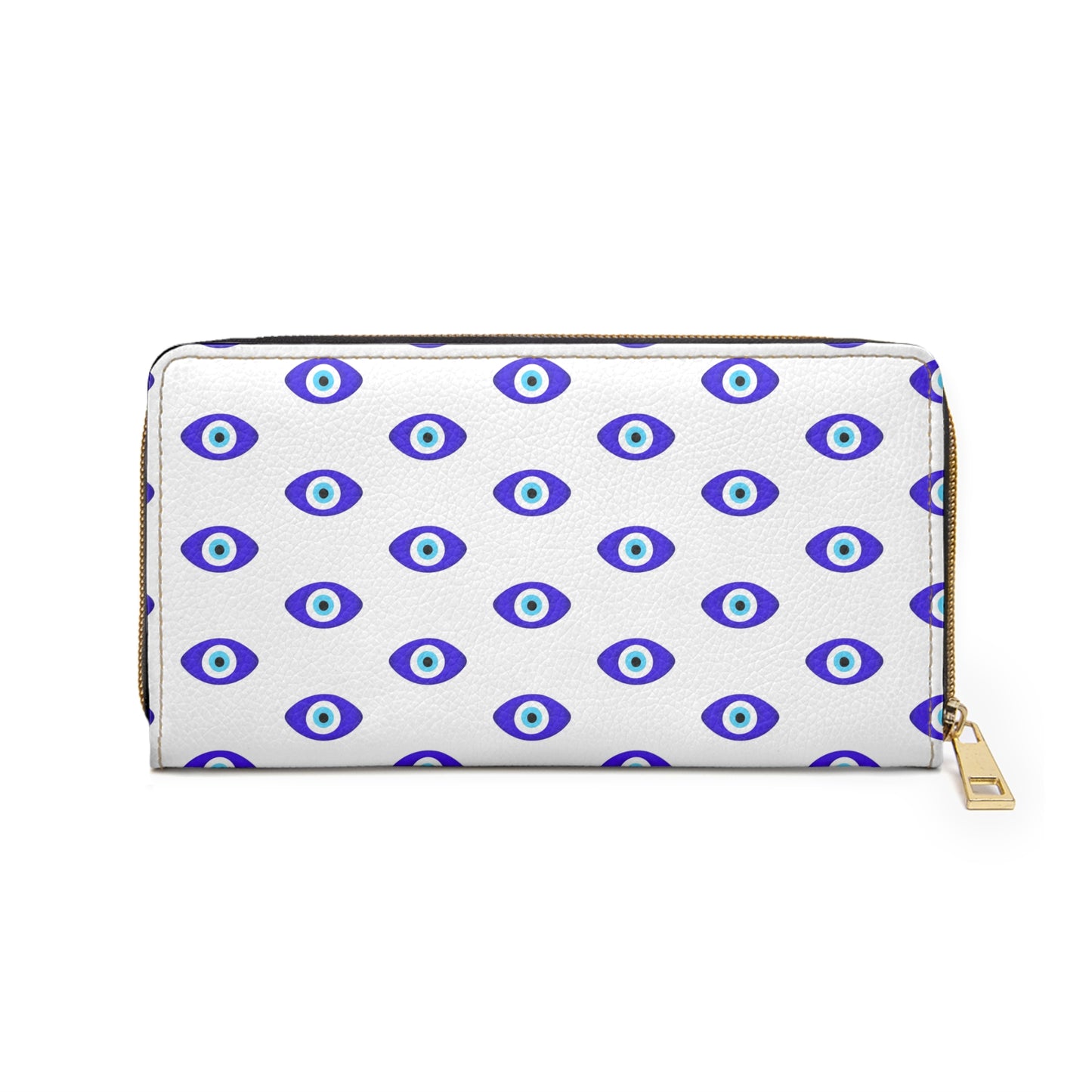 Ivory White "Protect Your Energy" Evil Eye Pattern Wallet