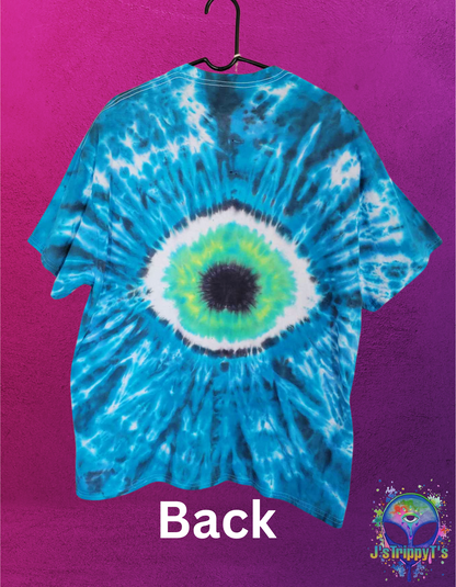 Electric Azure All-Seeing Eye Tie Dye Tee