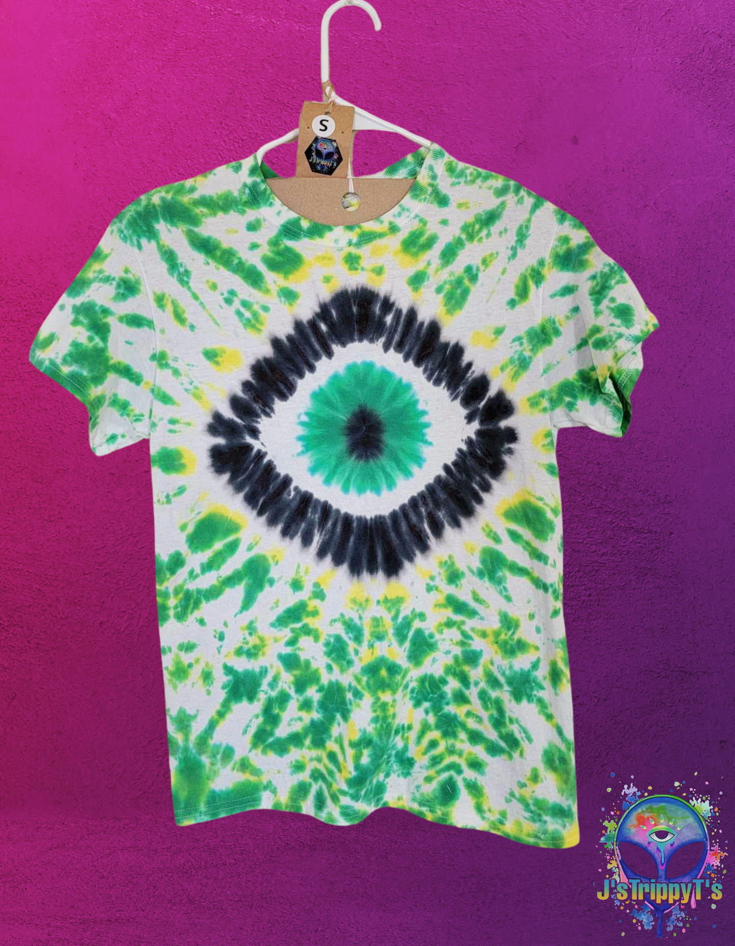 Illuminated Emerald All-Seeing Eye Tie Dye Tee